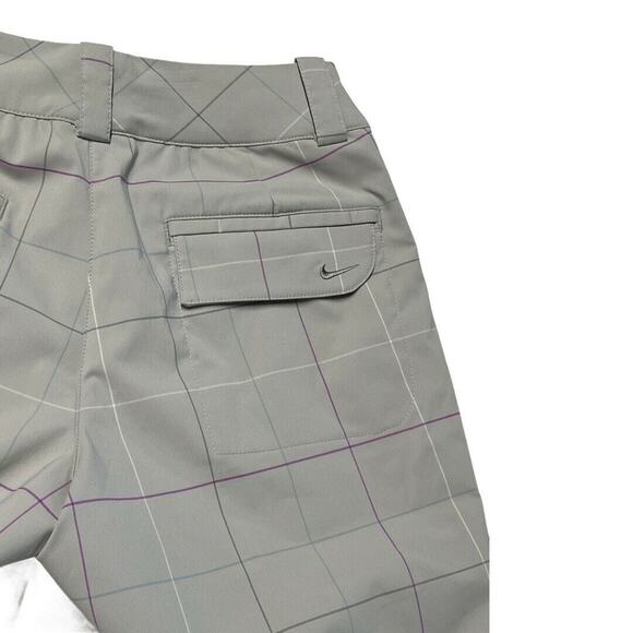 Nike Women Golf Dri-Fit under knee Pants Sz 4 Gray Plaid flat front - Picture 3 of 9